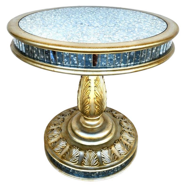 John Richard Style Eglomise Mirror Center Accent Table For Sale