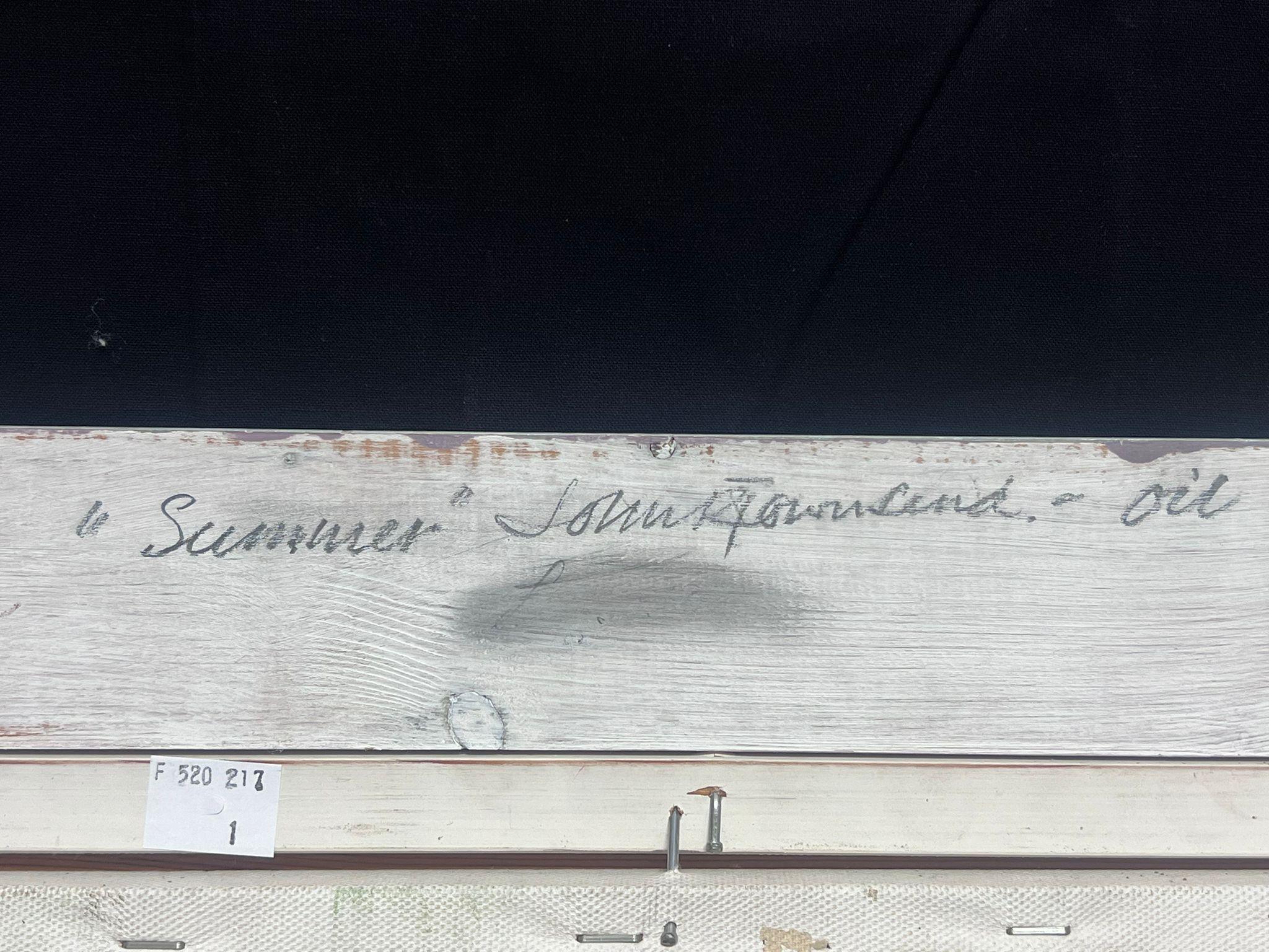 Peinture à l'huile impressionniste britannique du 20e siècle, représentant des enfants jouant sur une plage de sable en vente 5