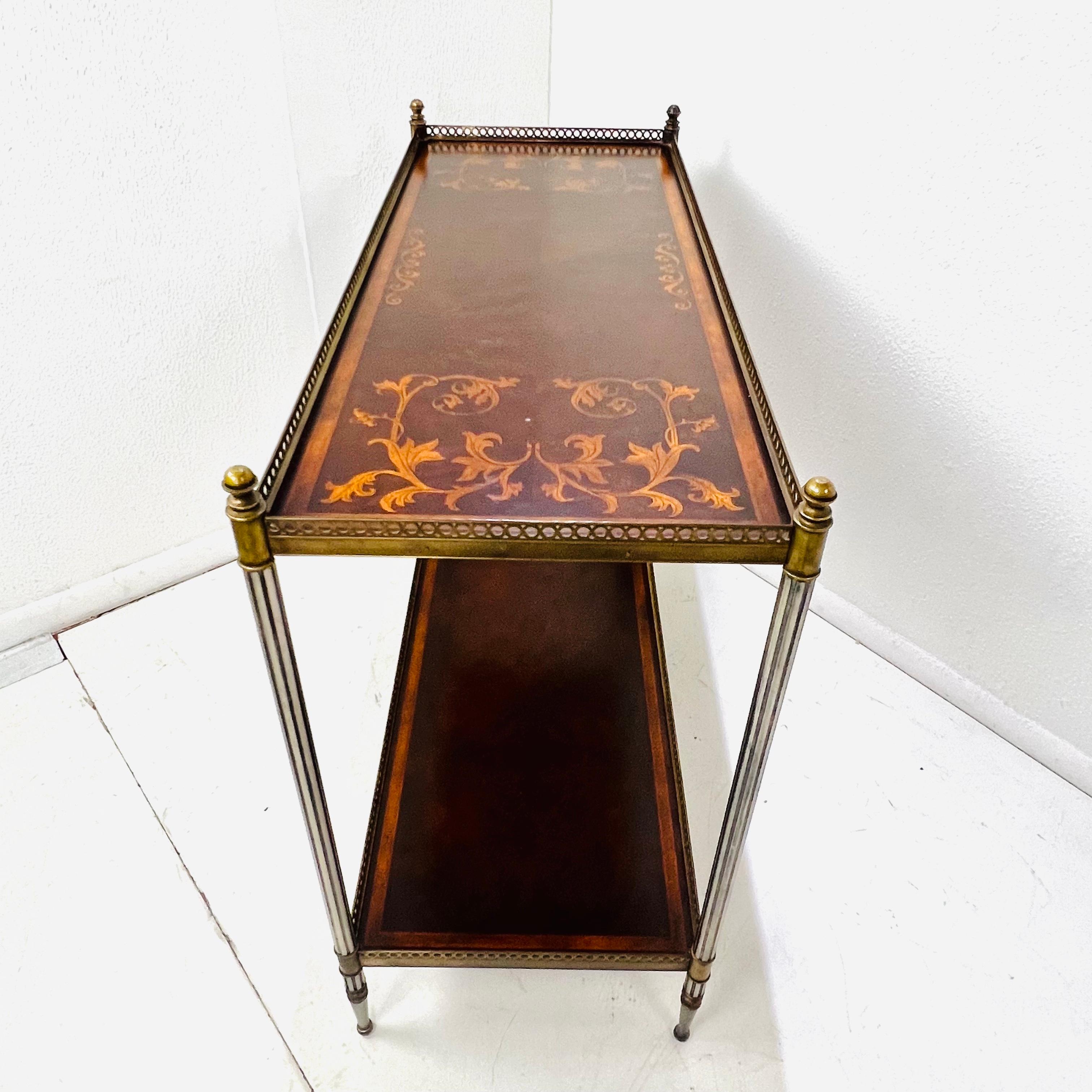 John Richard Two-Tiered Inlaid Console Table In Good Condition For Sale In Dallas, TX