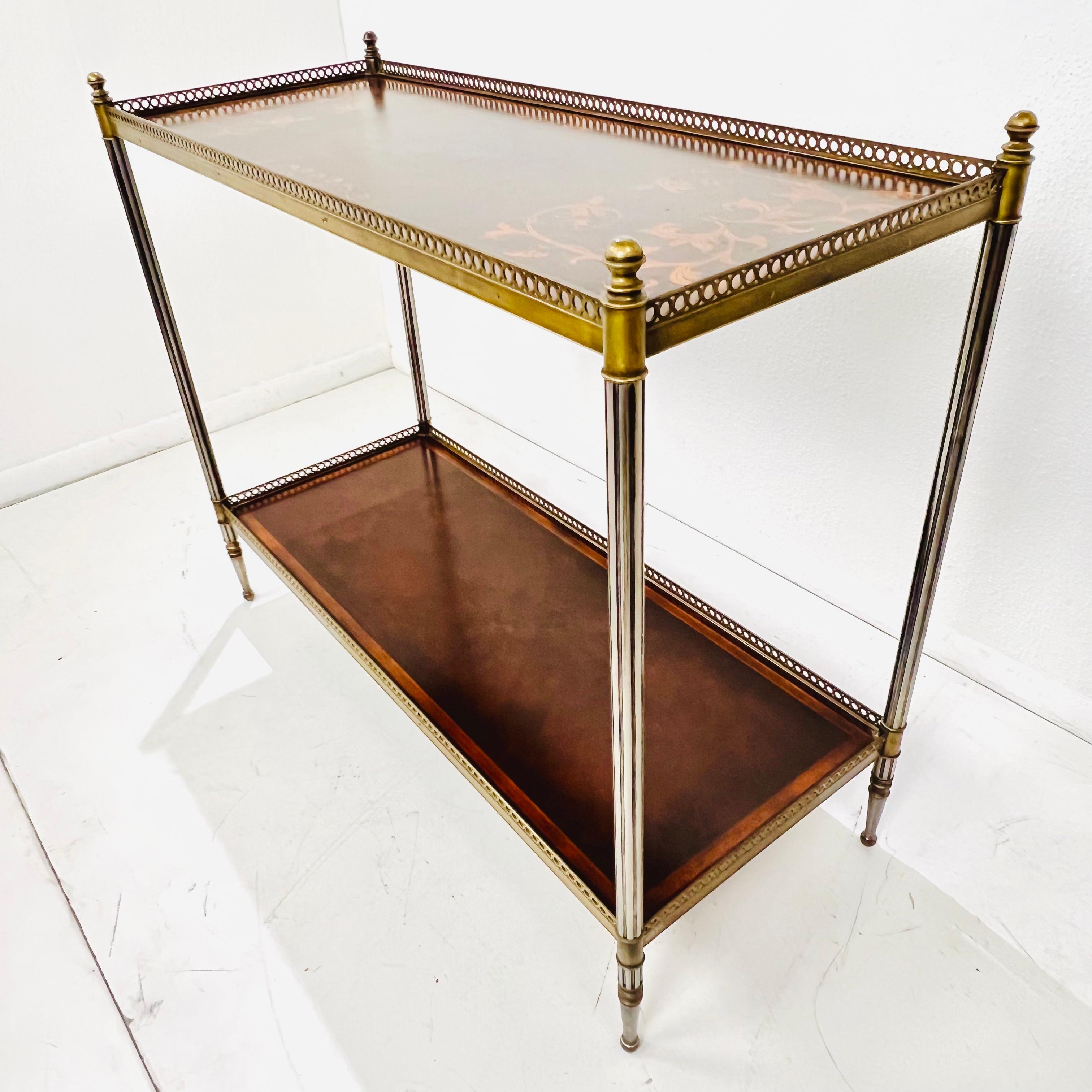 Late 20th Century John Richard Two-Tiered Inlaid Console Table For Sale