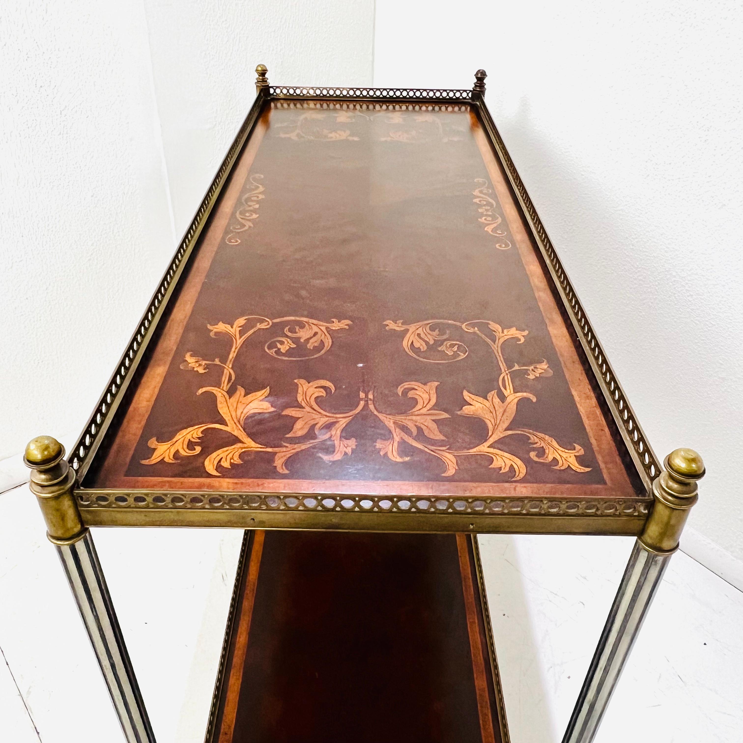 John Richard Two-Tiered Inlaid Console Table For Sale 3