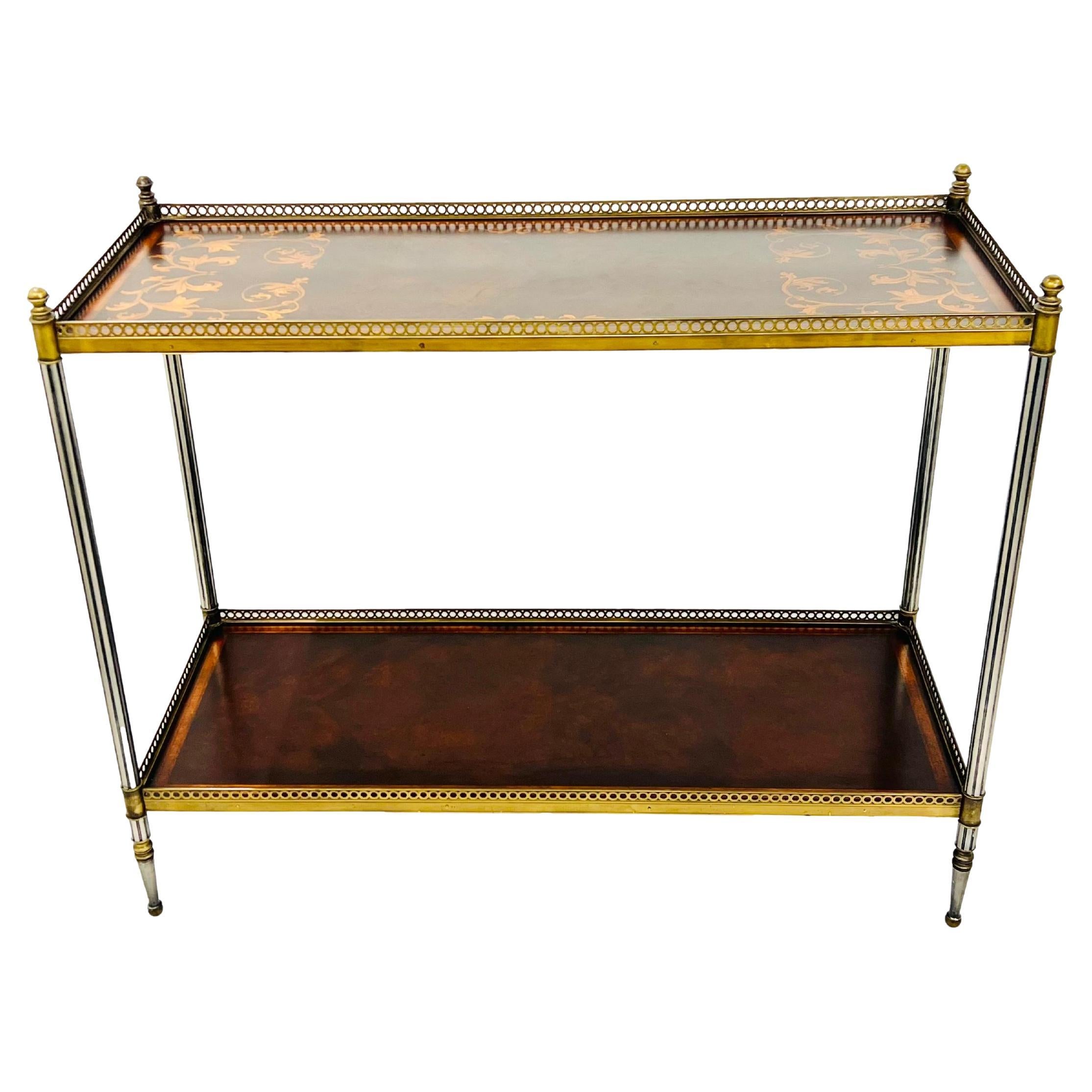 John Richard Two-Tiered Inlaid Console Table For Sale