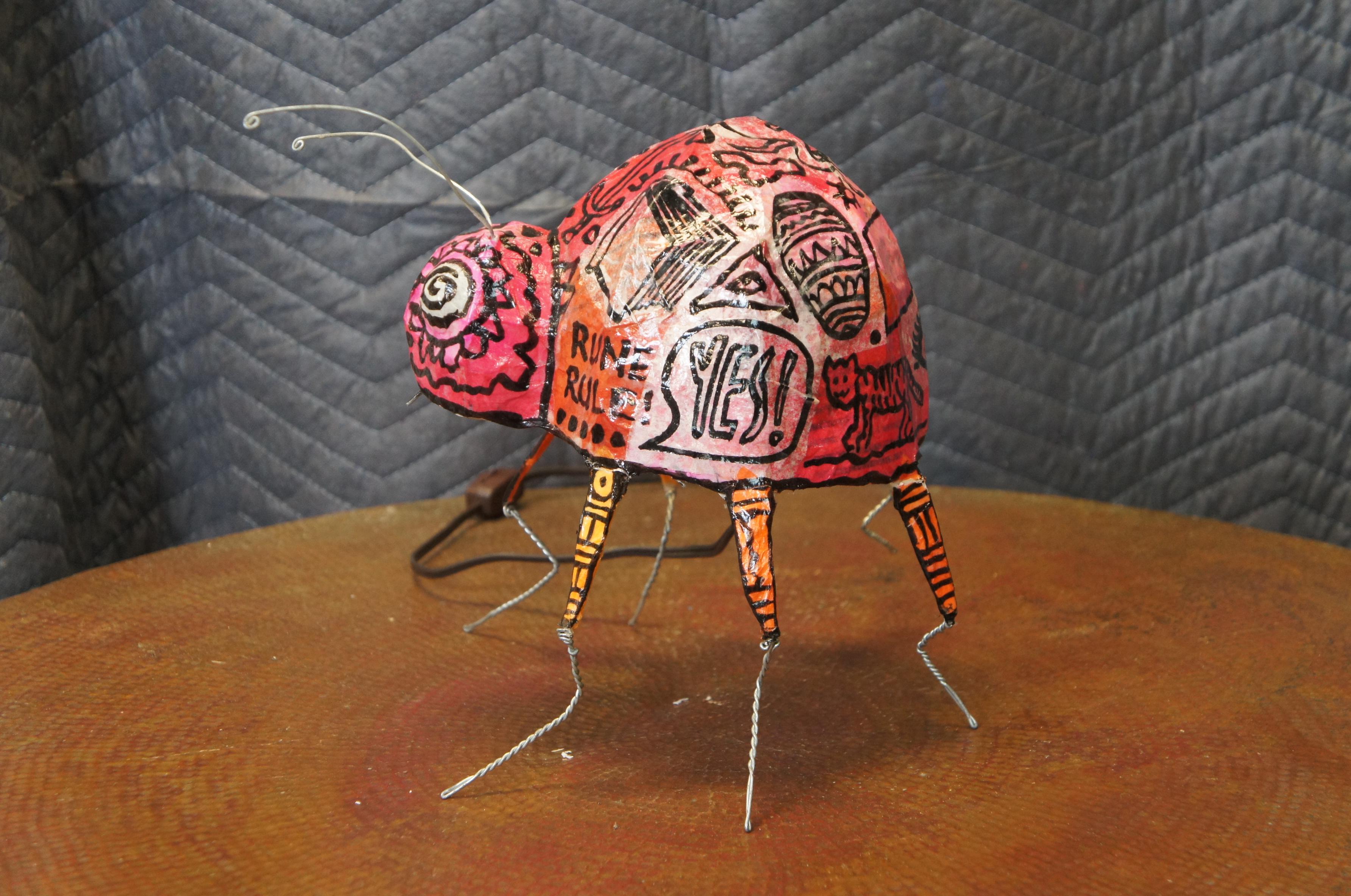 John Richards Yummy Mud Puddle Gallery Lady Bug Sculpture Nightlight Lamp 10
