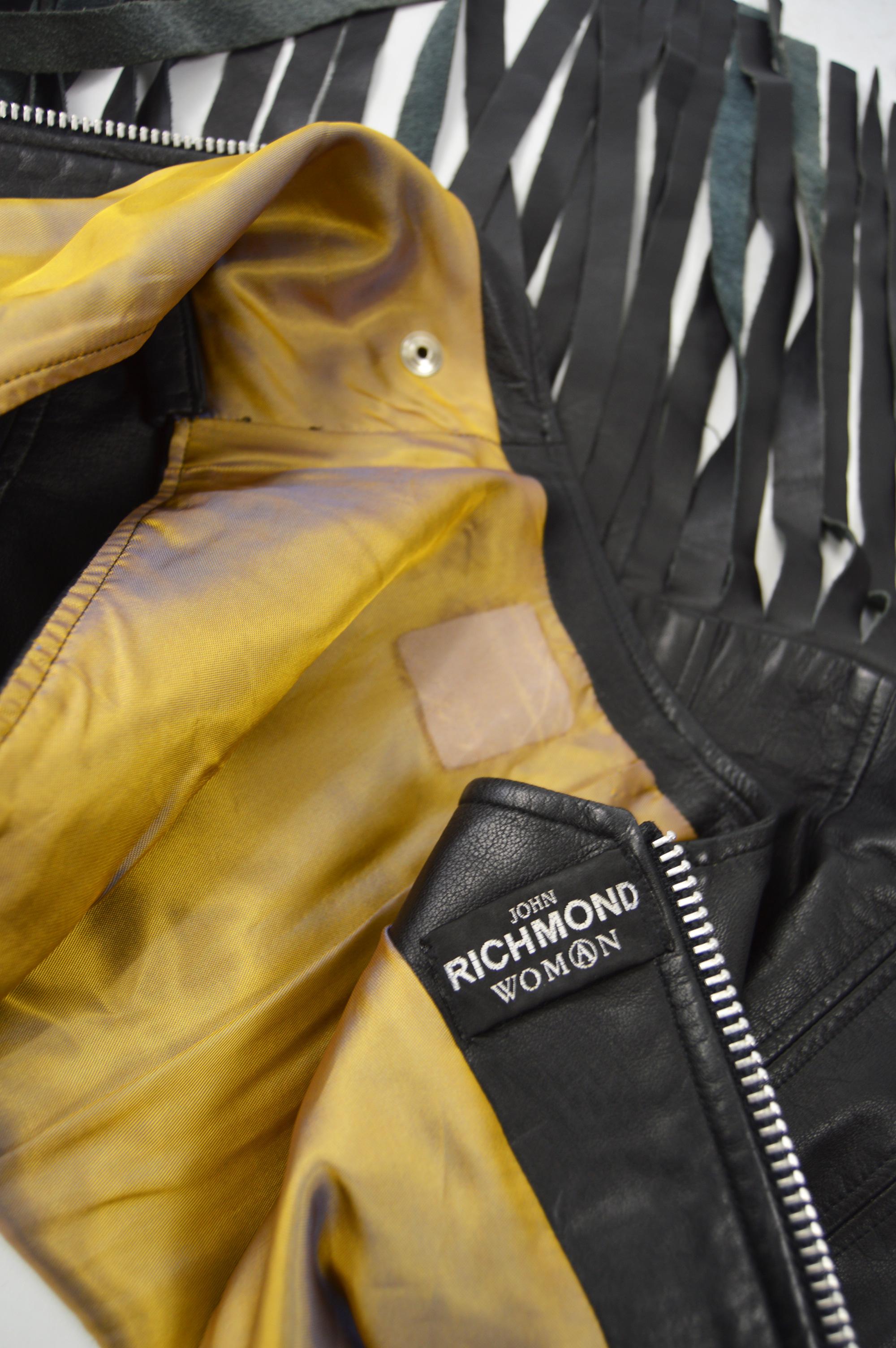 Women's John Richmond 1980s Leather Fringe Vest Jacket For Sale