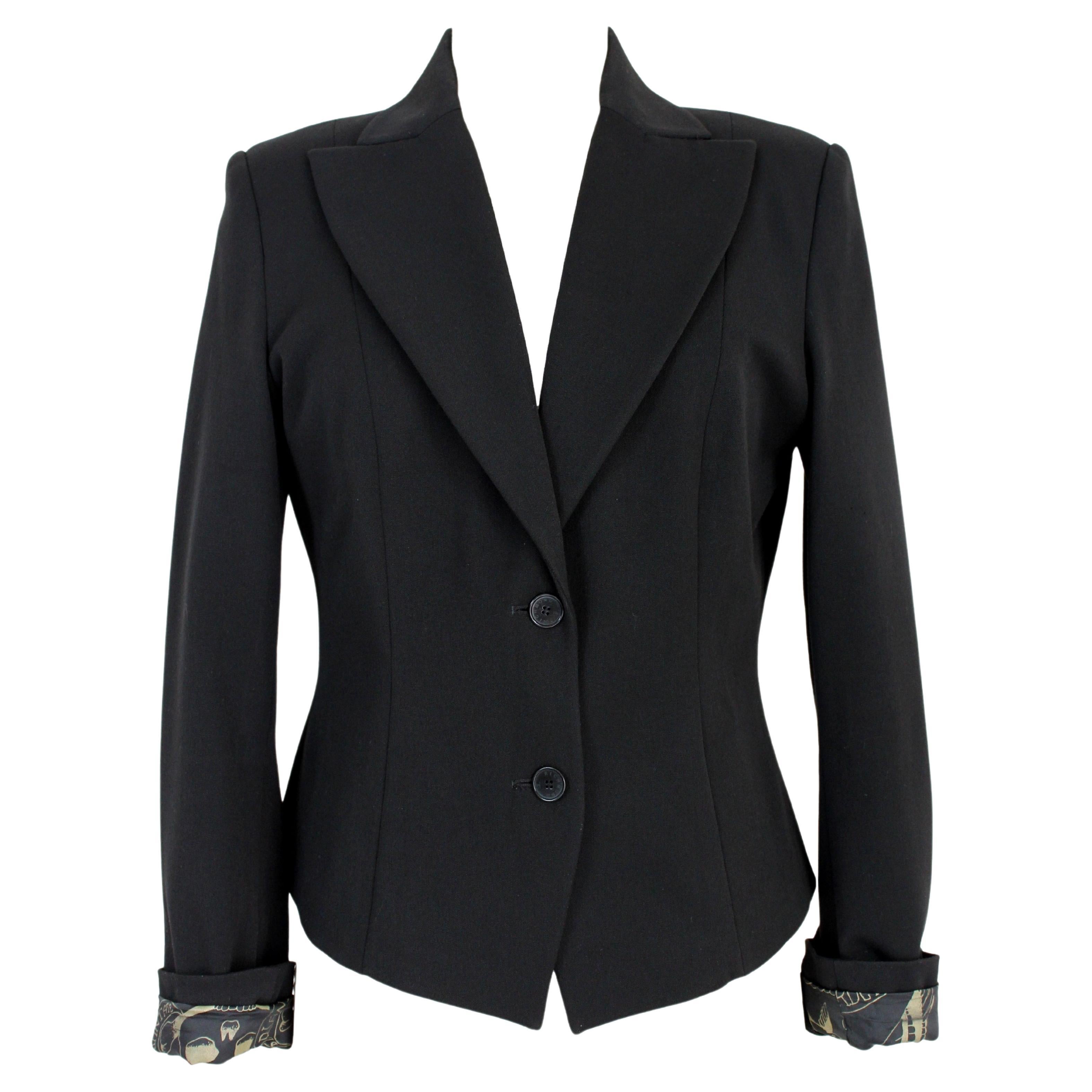 Akira Black Silk Evening Asymmetrical Bolero Jacket For Sale at 1stDibs