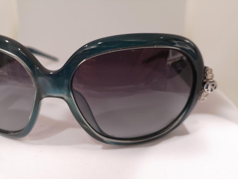 John Richmond blue green sunglasses In Good Condition For Sale In Capri, IT