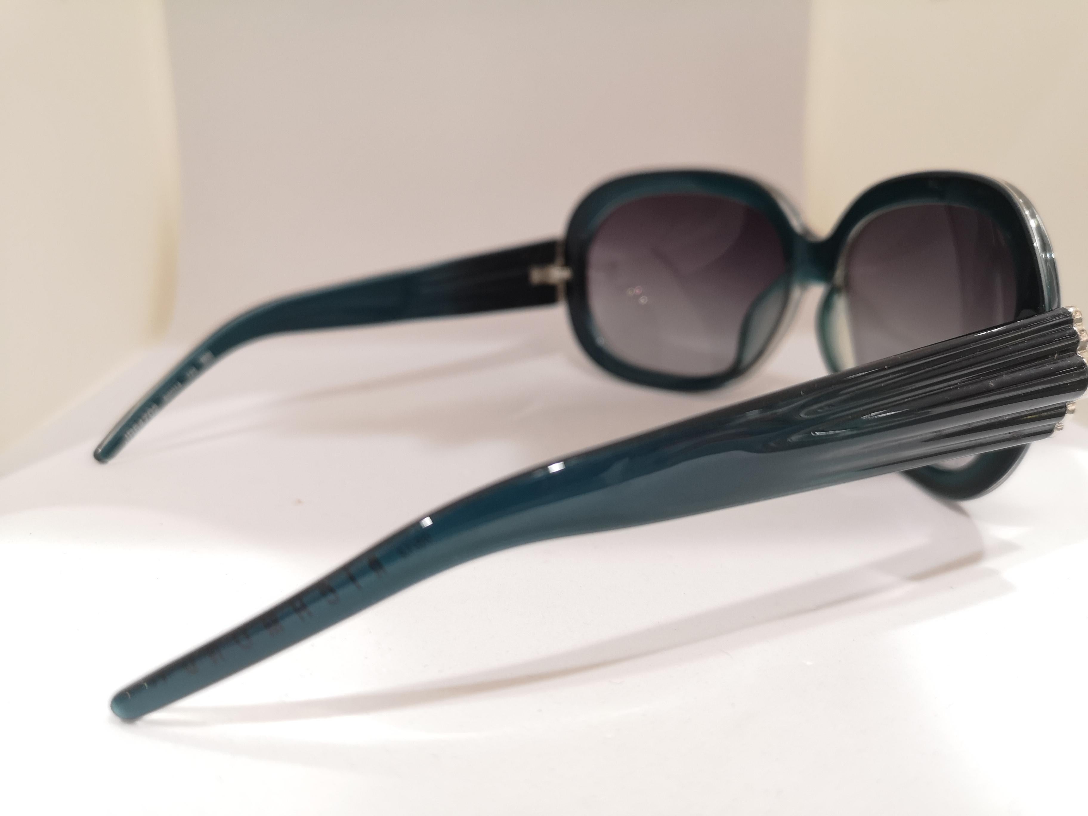 John Richmond blue green sunglasses In Good Condition For Sale In Capri, IT