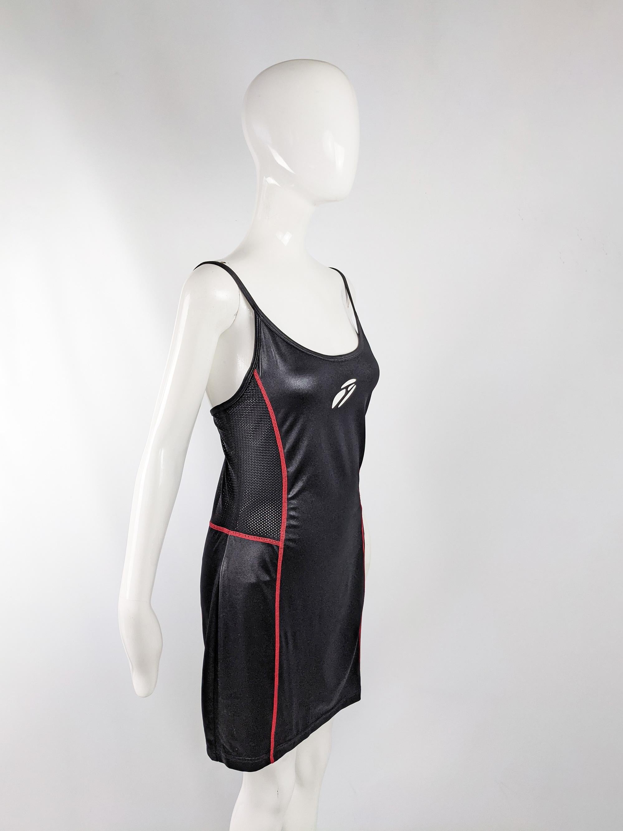 Women's John Richmond Destroy Womens Vintage Black Jersey & Mesh Sporty Dress