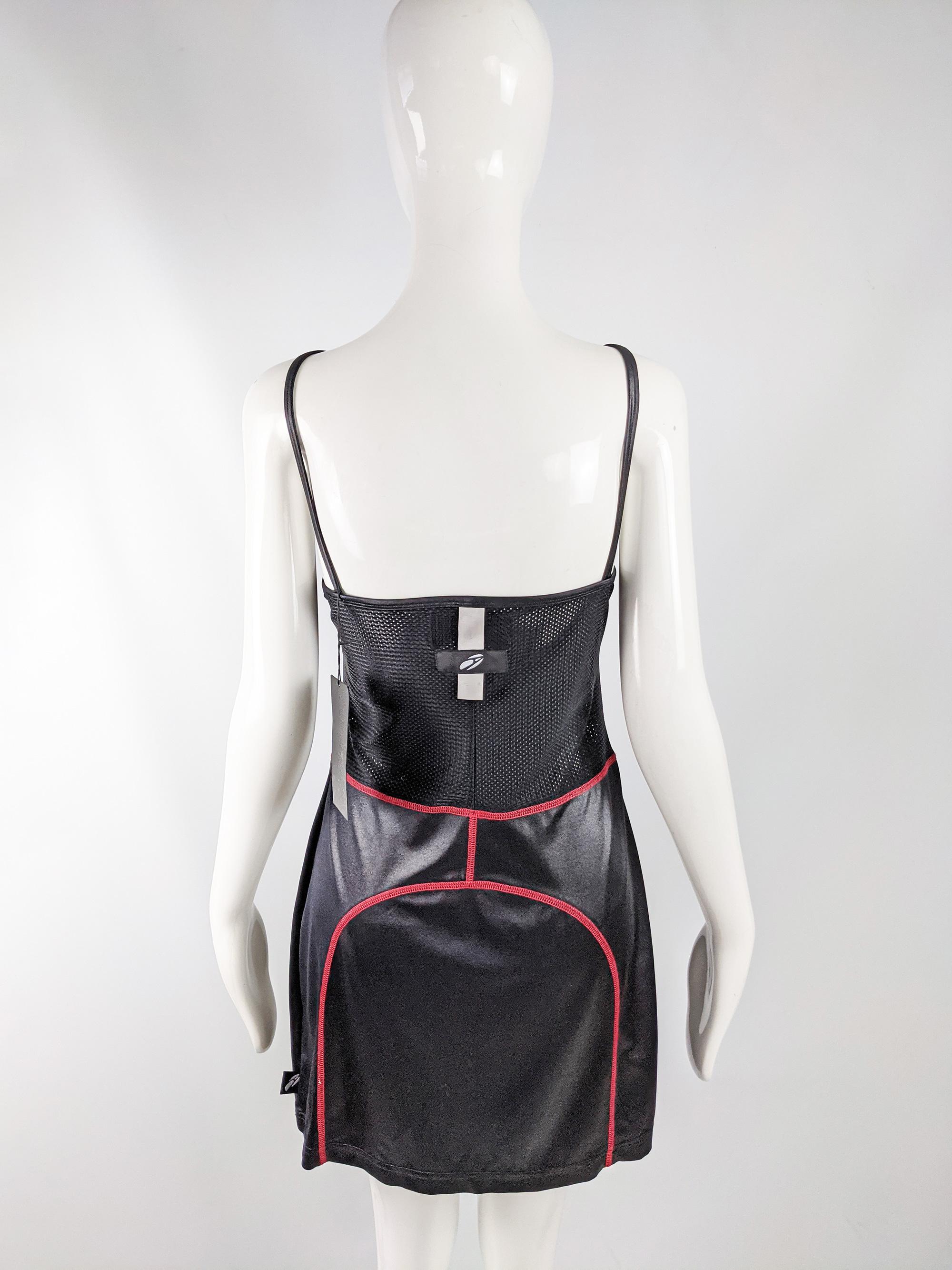 John Richmond Destroy Womens Vintage Black Jersey & Mesh Sporty Dress 1