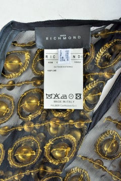 Abito da sera John Richmond in chiffon di seta ricamato con paillettes Circa 2000