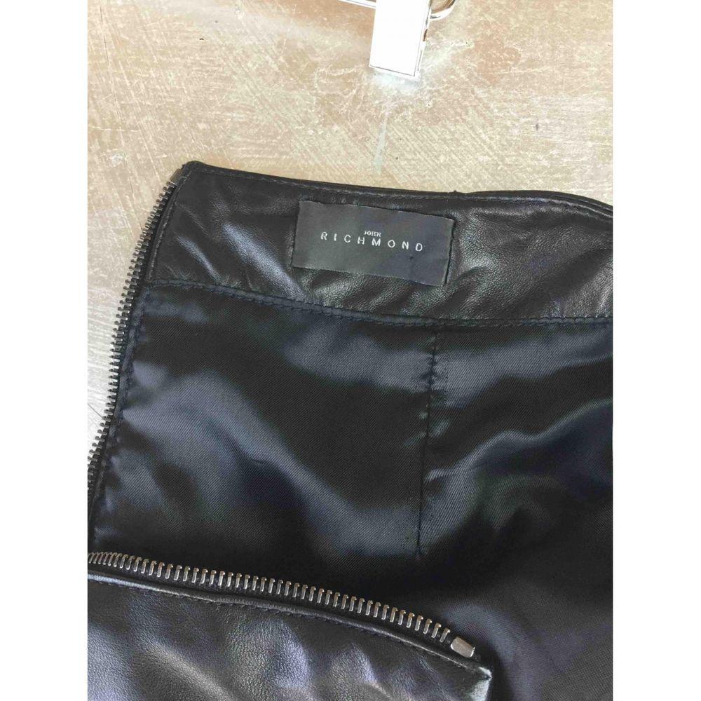 John Richmond Leather Skirt Suit in Black In Good Condition For Sale In Carnate, IT
