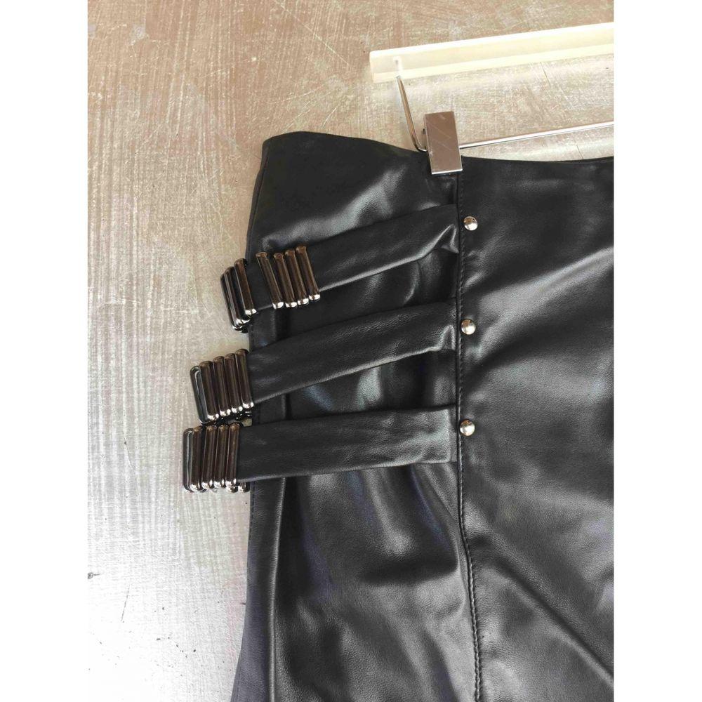 Women's John Richmond Leather Skirt Suit in Black For Sale