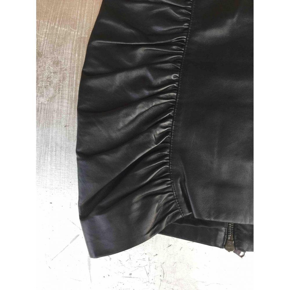 John Richmond Leather Skirt Suit in Black For Sale 1
