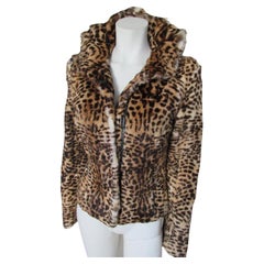 John Richmond Leopard Printed Fur Jacket size Us 8