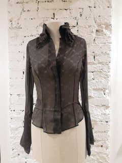 John Richmond - Chemise en soie à transparence transparente