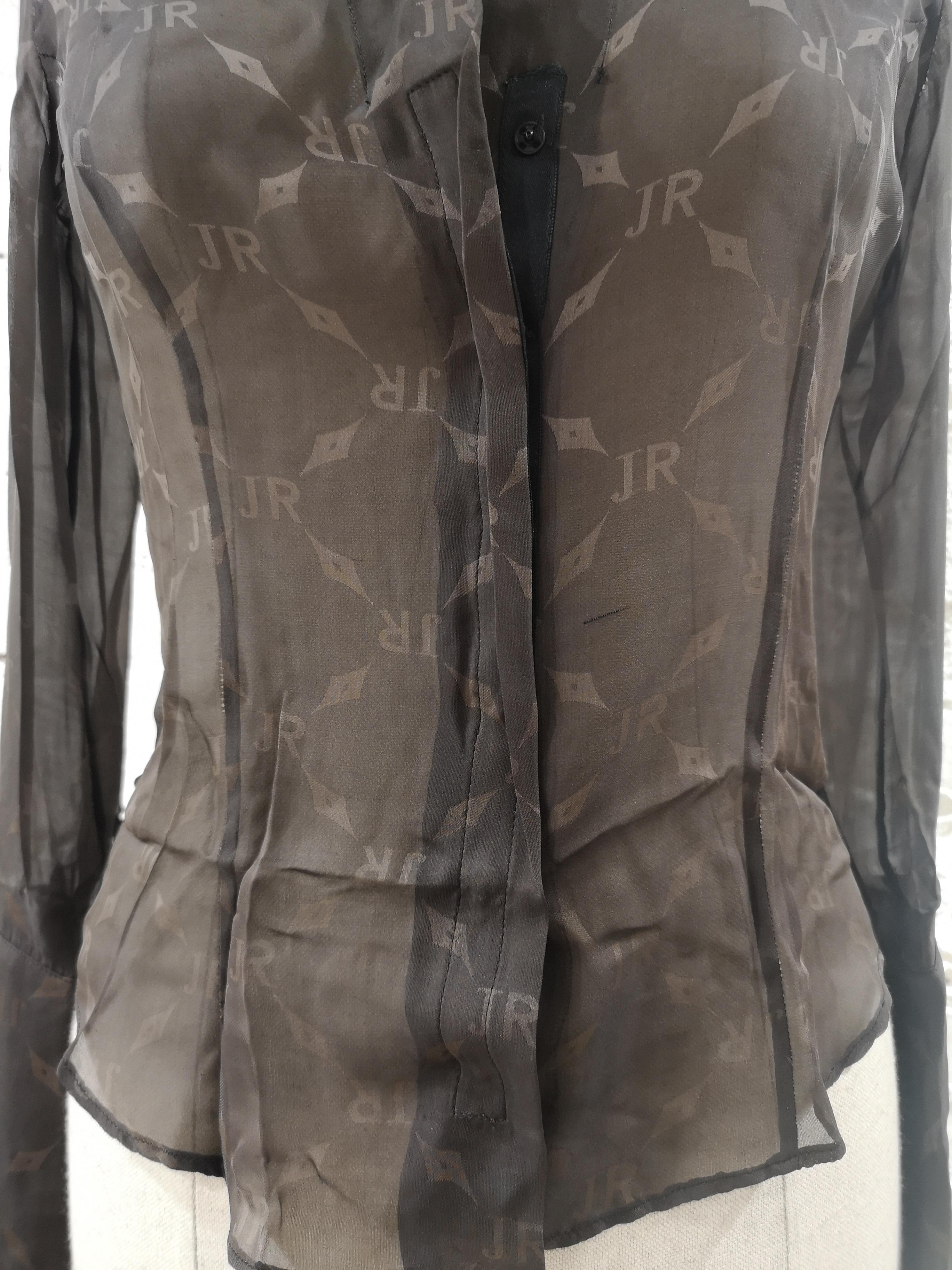 John Richmond see-through silk shirt In Good Condition For Sale In Capri, IT