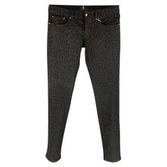 JOHN RICHMOND Size 29 Black Animal Print Cotton Zip Fly Skinny Jeans