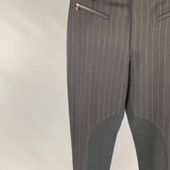 JOHN RICHMOND Taille 32 Pantalon décontracté à rayures noires en nylon mélangé avec fermeture éclair