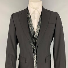 JOHN RICHMOND Size 38 Black Wool Peak Lapel Sport Coat