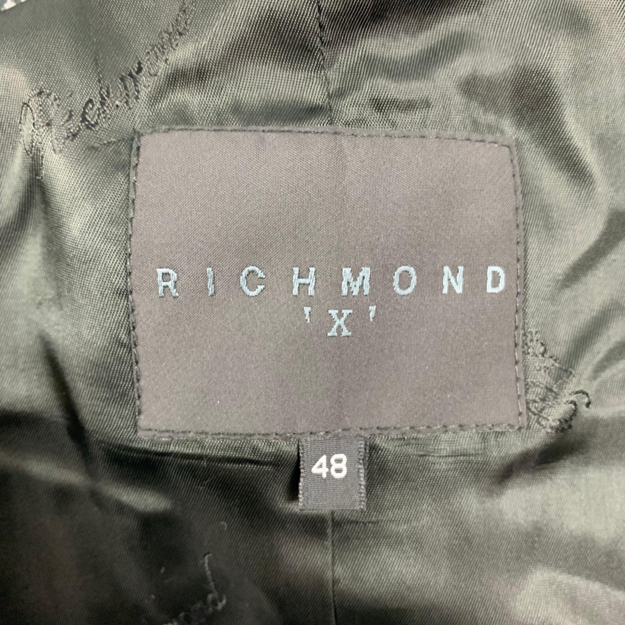 JOHN RICHMOND Size 38 Black Wool Peak Lapel Sport Coat For Sale 5