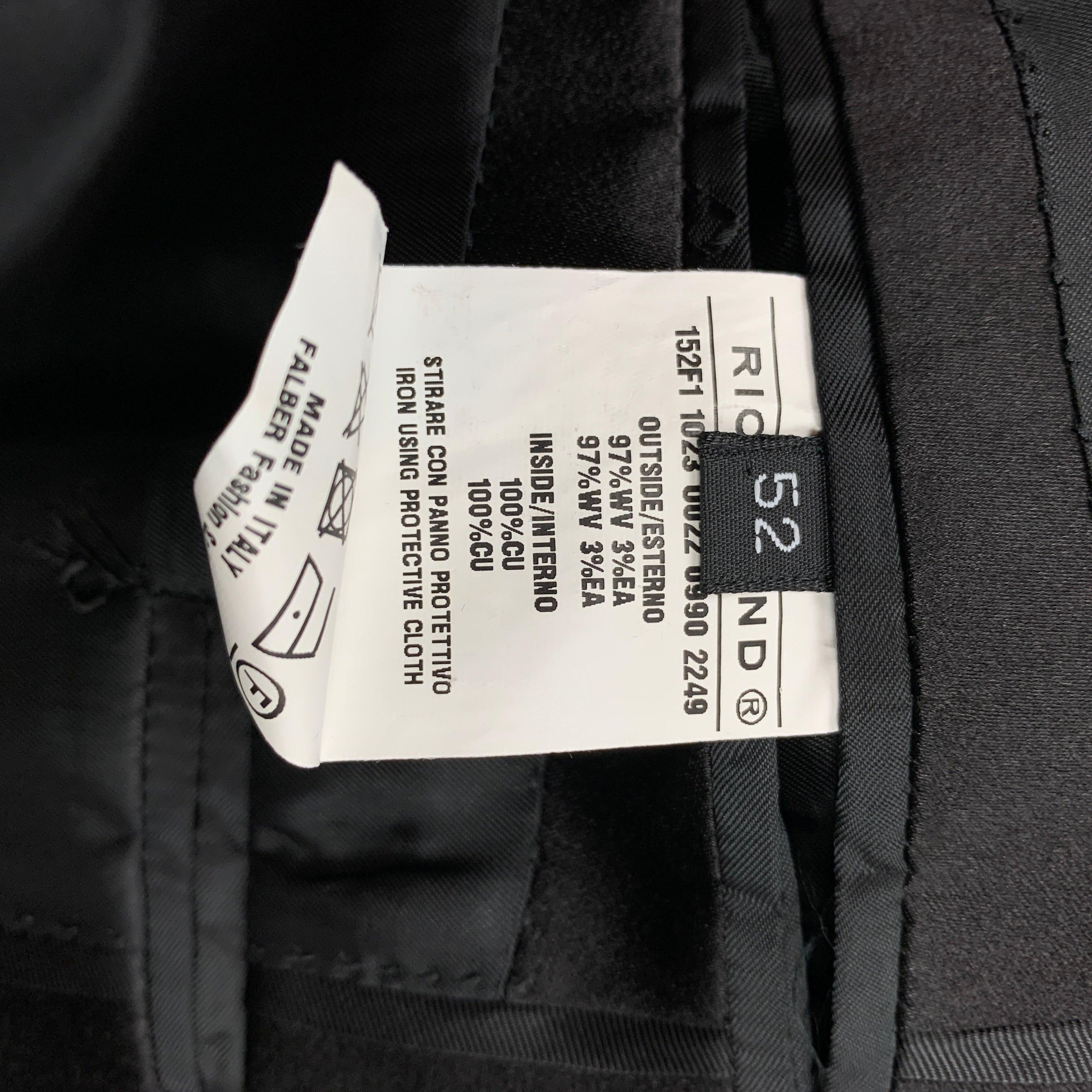 JOHN RICHMOND Size 42 Black Beaded Wool Peak Lapel Sport Coat For Sale 2
