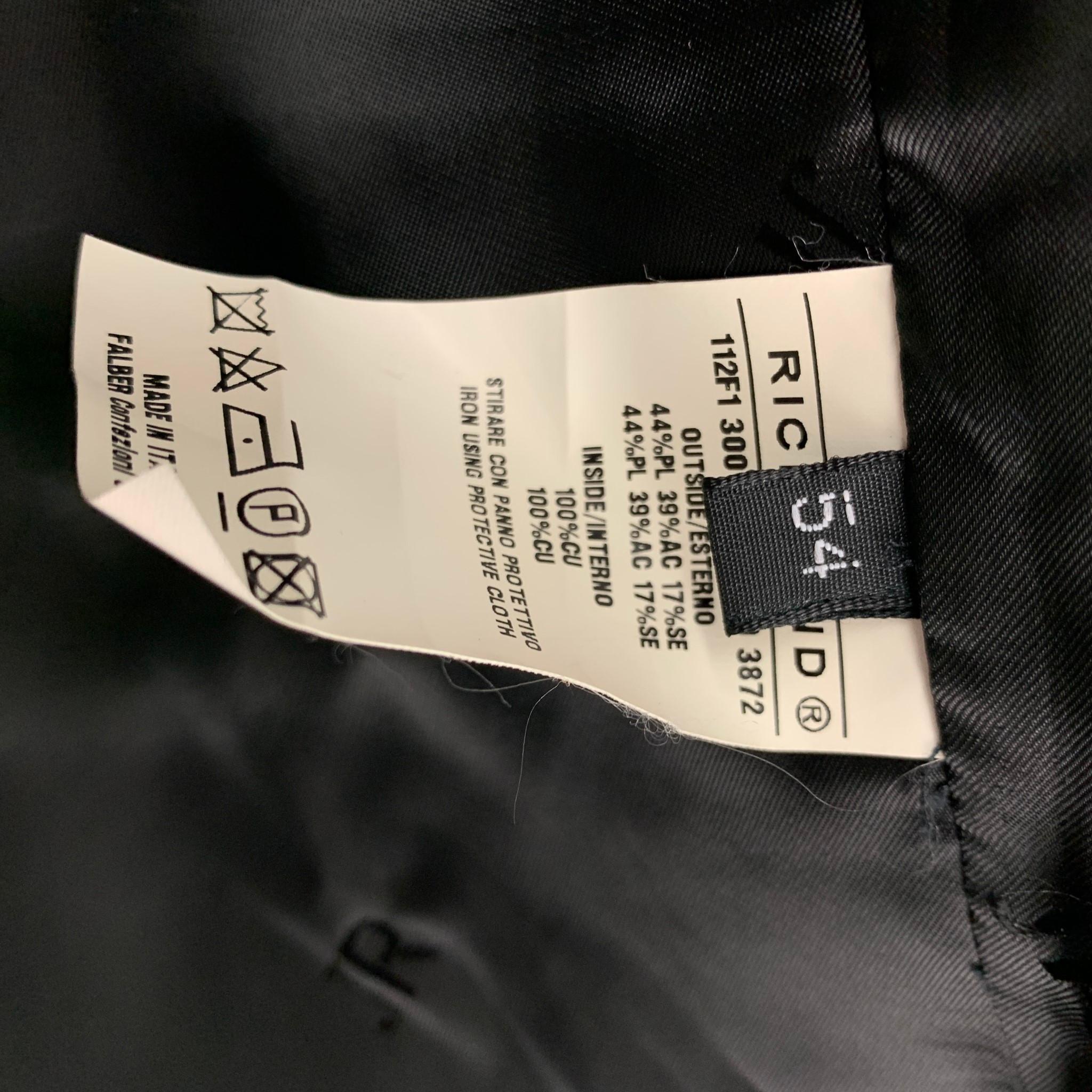 JOHN RICHMOND Size 44 Black Jacquard Polyester Blend Buttoned Vest 1