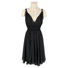 JOHN RICHMOND Size 6 Black Knotted Straps A-Line Dress