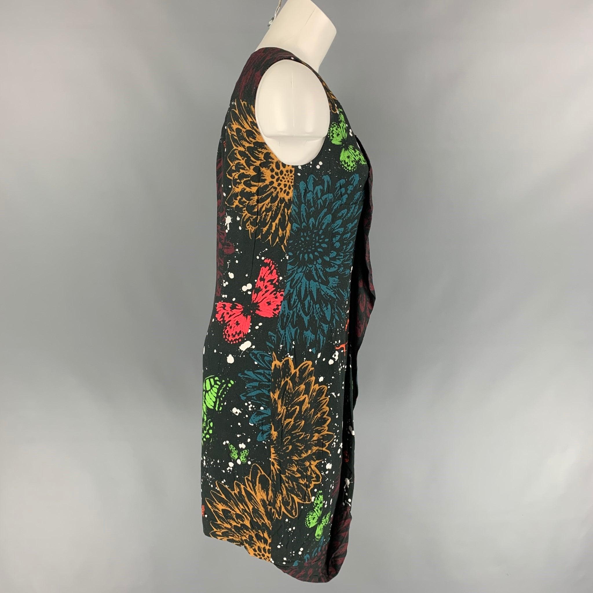 JOHN RICHMOND Size 6 Multi-Color Print Viscose Shift Dress In Good Condition For Sale In San Francisco, CA