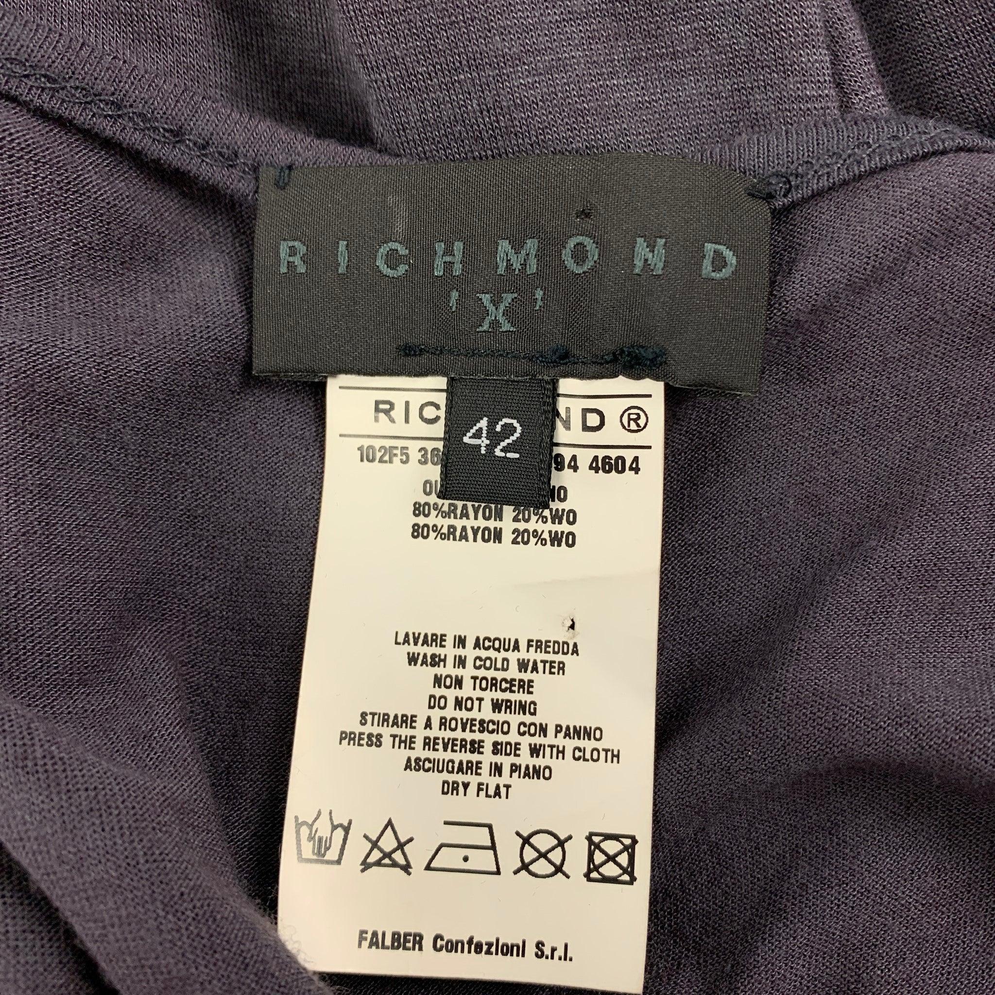 JOHN RICHMOND Size 6 Purple Rayon Wool Safety Pin Tank Dress For Sale 1
