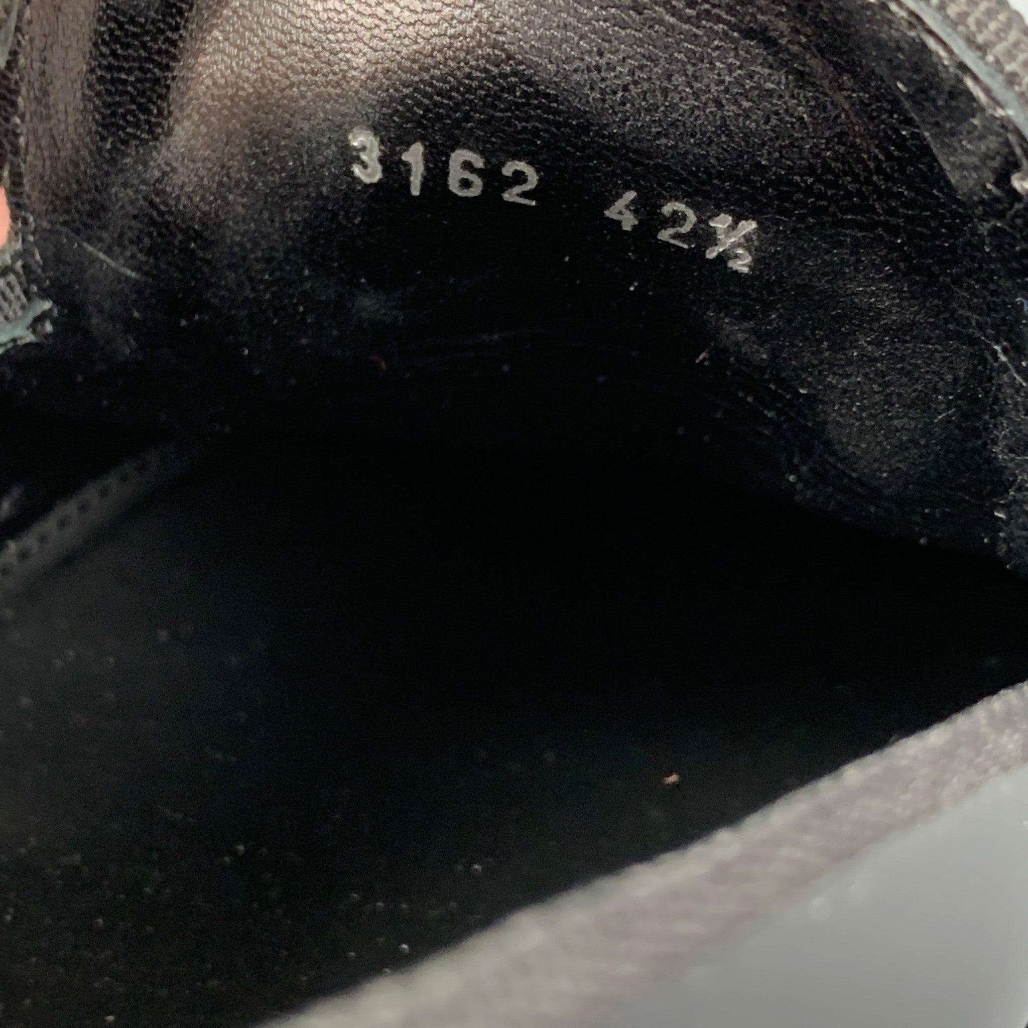 JOHN RICHMOND Size 9.5 Black Leather Slip On Razor Belt Loafers For Sale 2