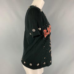 JOHN RICHMOND Taille S  Impression noire   T-shirt en coton à col ras du cou