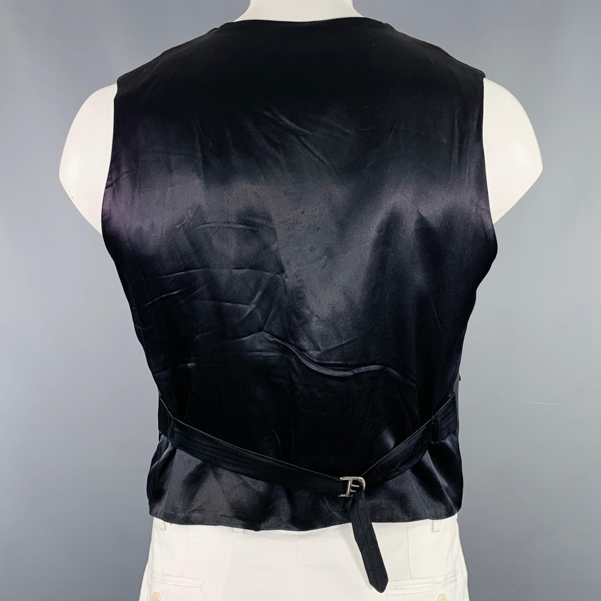 JOHN RICHMOND Talla XL Negro Gris A Rayas Lana Tejidos Mixtos Chaleco en Bueno estado para la venta en San Francisco, CA