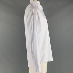 JOHN RICHMOND Size XL White Solid Cotton Blend Button Up Long Sleeve Shirt