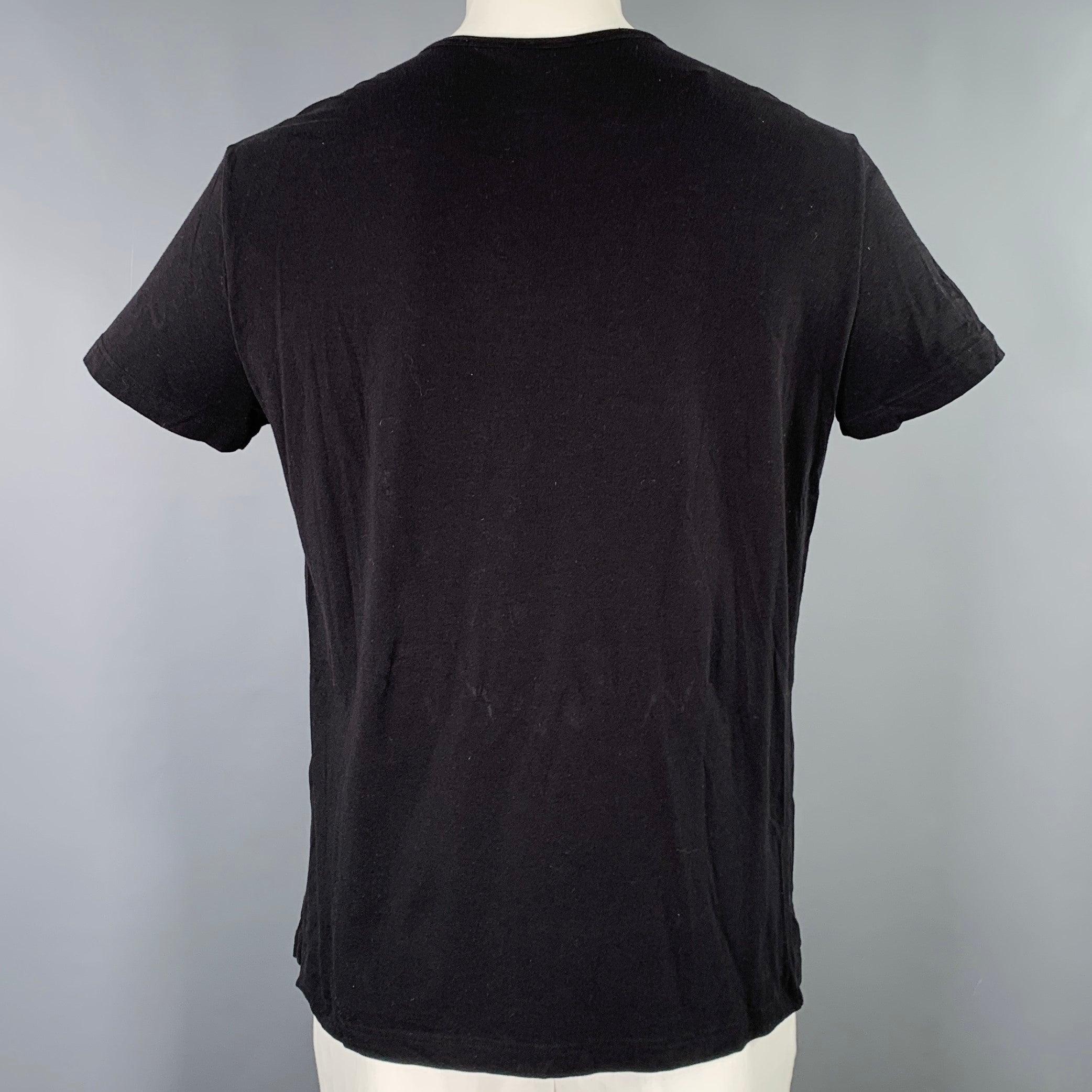 JOHN RICHMOND Size XXXL Black Rhinestone Skull Cotton Blend Crew Neck T-shirt Excellent état à San Francisco, CA