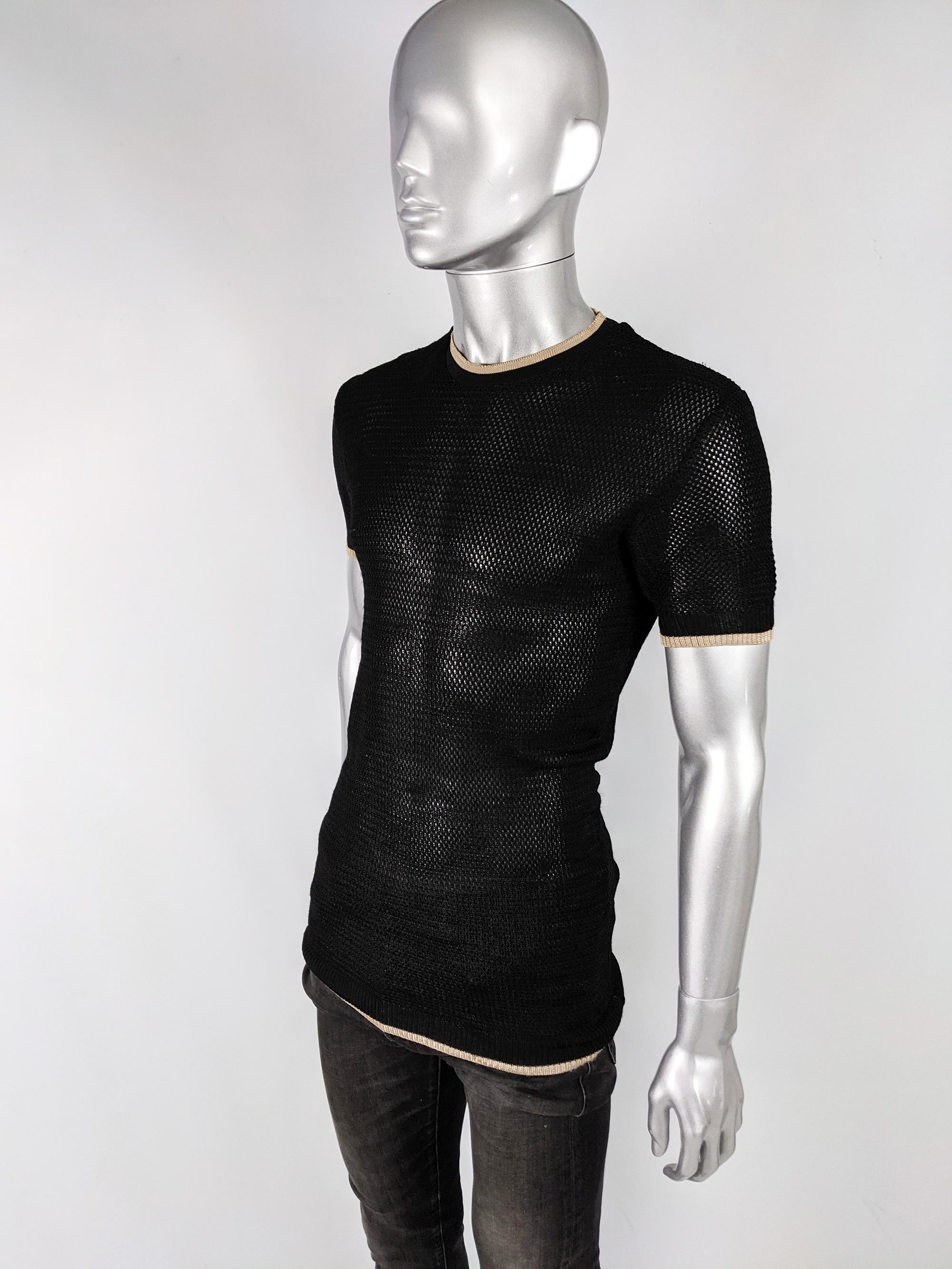 black mesh shirt mens