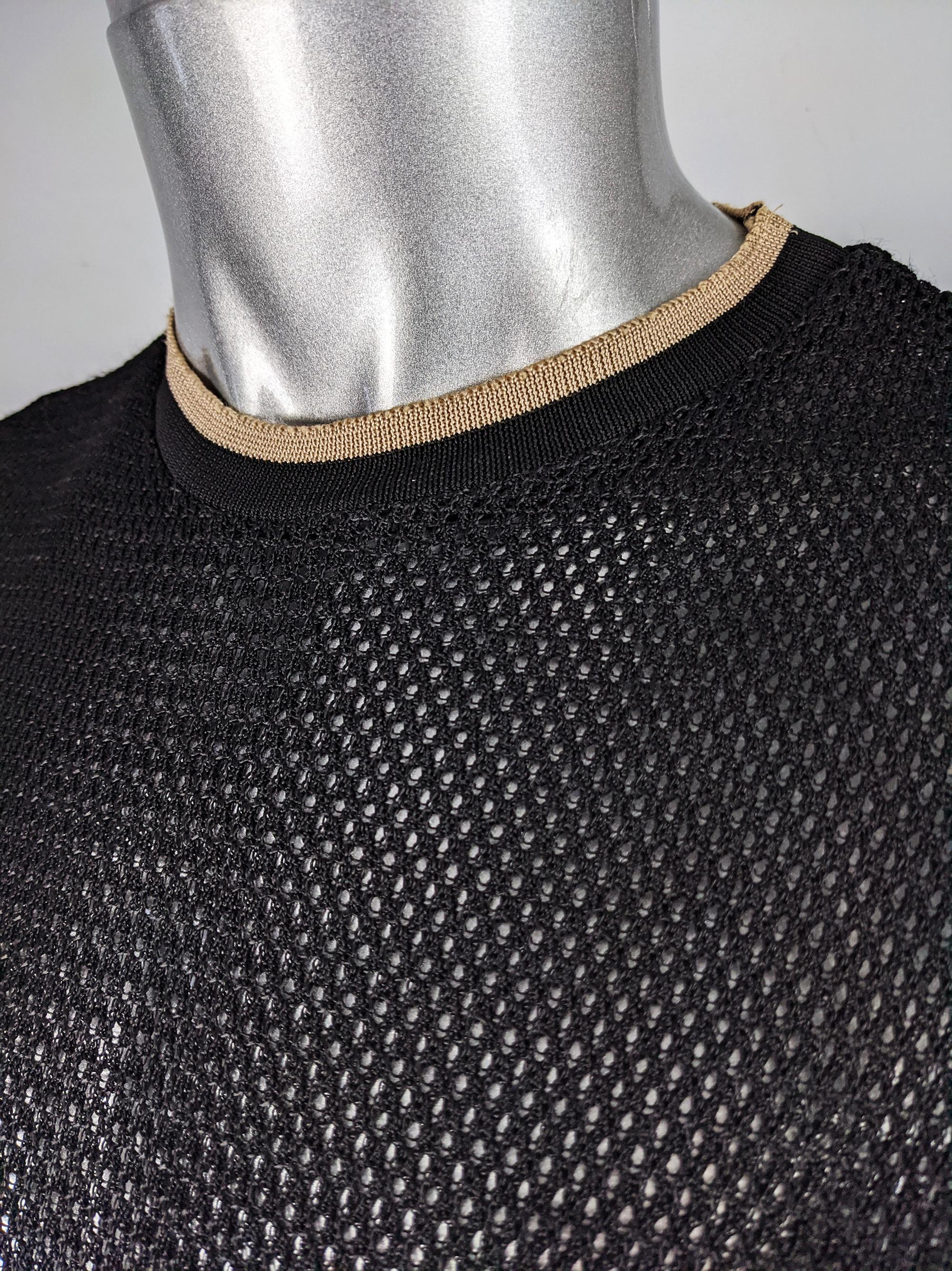 mens black mesh shirt