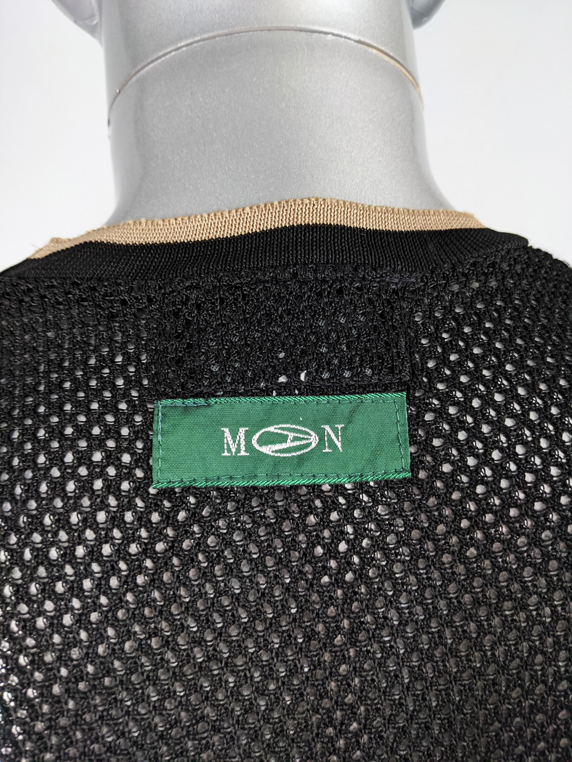 Men's John Richmond Vintage Destroy Mens Vintage Sheer Black Mesh Shirt Top
