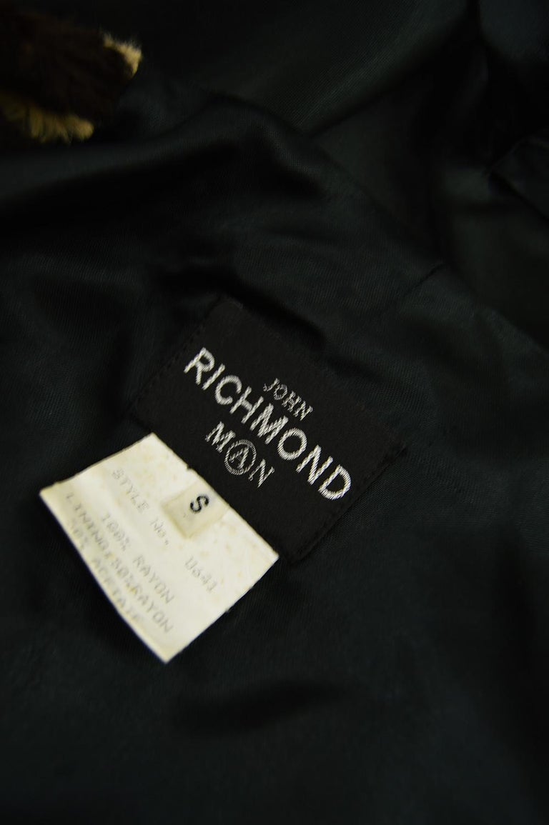 John Richmond Vintage Men's Animal Print Faux Fur Waistcoat Vest, 1990s ...