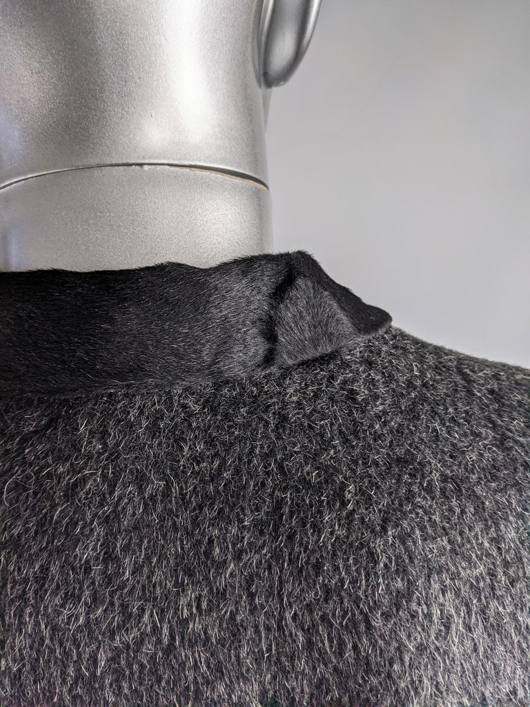 John Richmond Vintage Mens Wool and Calf Hair Coat For Sale at 1stDibs