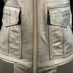 JOHN RICHMOND X Marked FR 46 – Schwarze Jacke aus Kunstleder und Nylon mit Reißverschluss