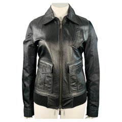 JOHN RICHMOND X Marked FR 46 – Schwarze Jacke aus Kunstleder und Nylon mit Reißverschluss