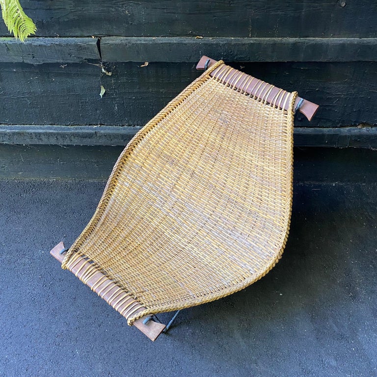 John Risley Hand-Woven Rattan Cane and Iron Duyan Lounge Chair for ...