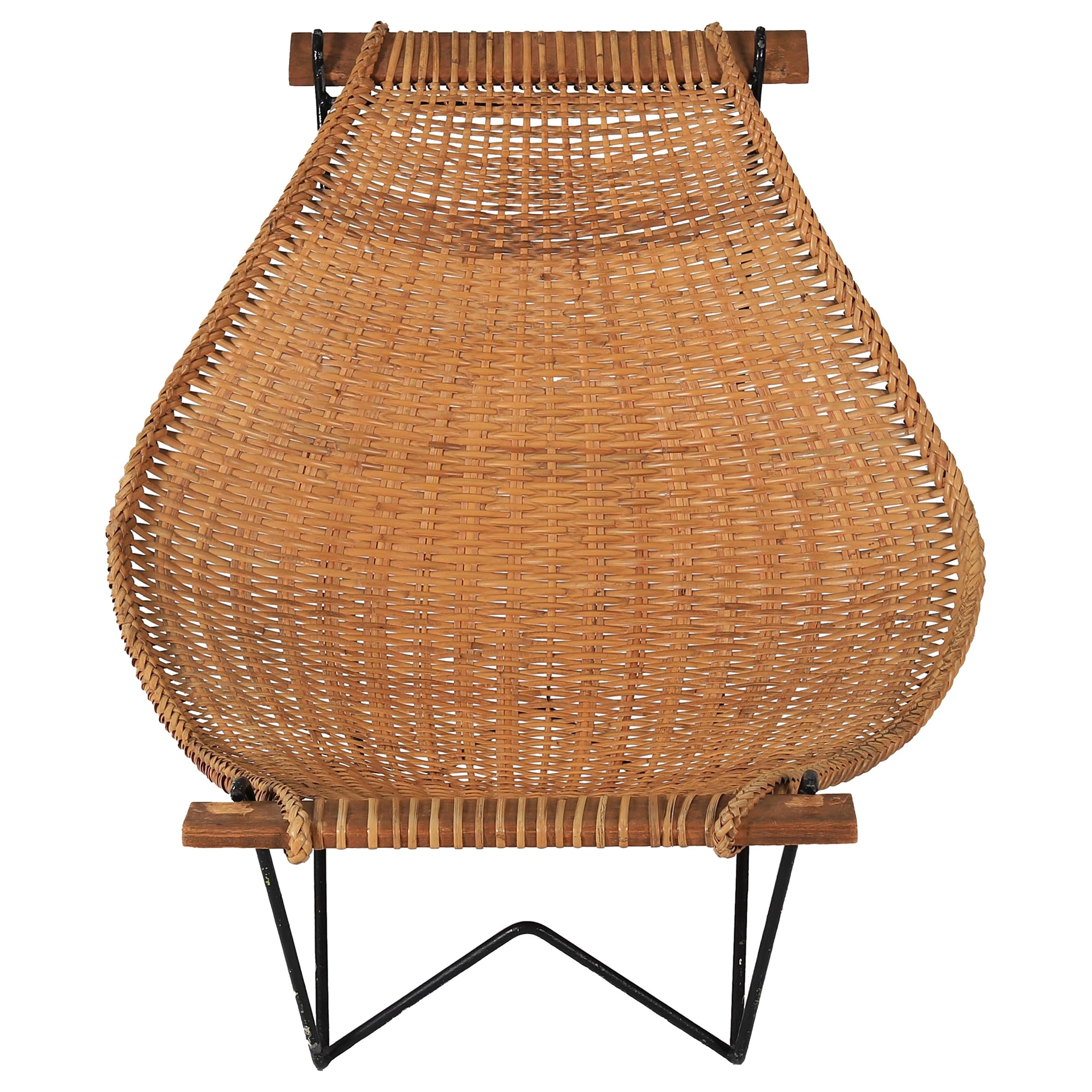 John Risley Iron and Cane Lounge Chair
