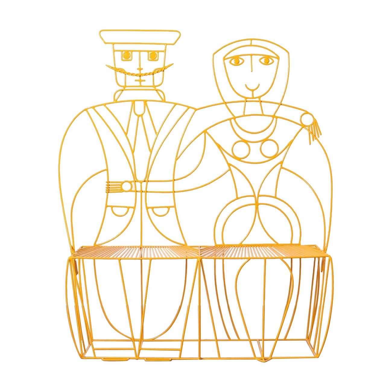 John Risley Monsieur & Mademoiselle Scultura per panchina 1960s