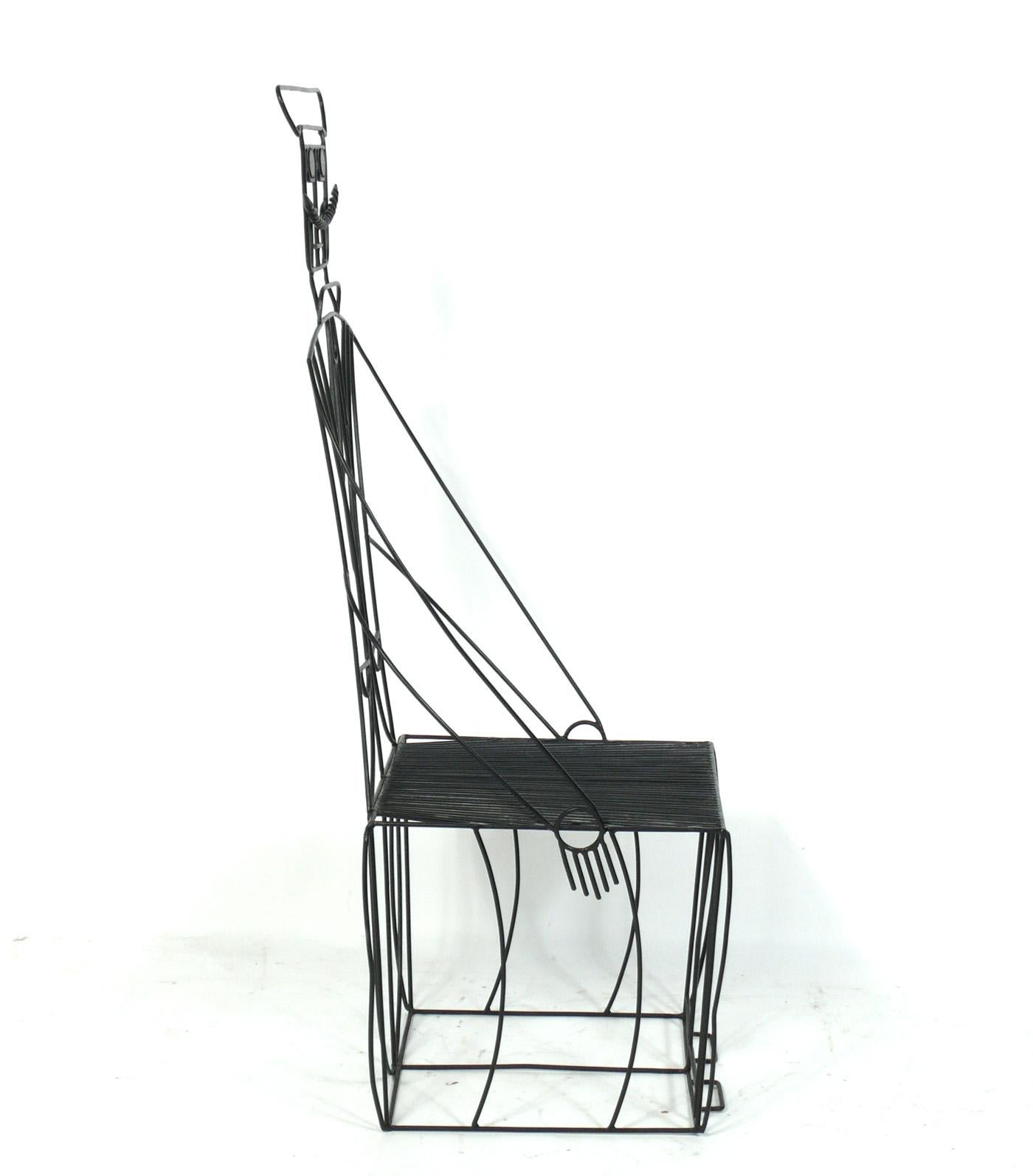 Mid-Century Modern John Risley Sculptural Iron Chairs
