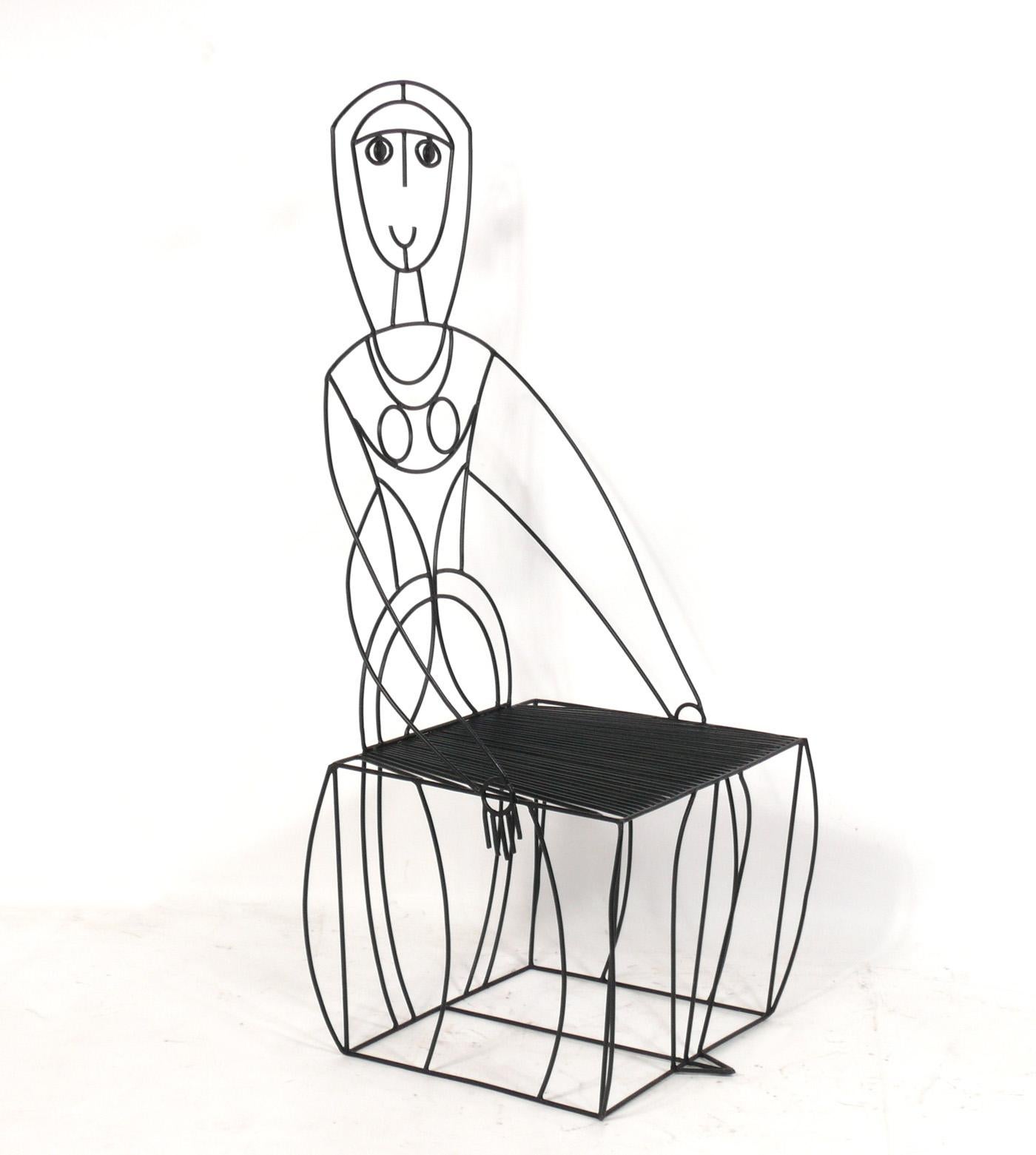 Mid-20th Century John Risley Sculptural Iron Chairs