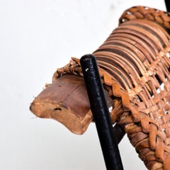 John Risley Wicker and Iron Chair, Mid-Century Modern