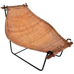 John Risley Wicker and Iron Chair, Mid-Century Modern