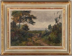 John Robert Exley (1890-1979) – Gerahmtes Ölgemälde, At The Gate, Mitte des 20. Jahrhunderts