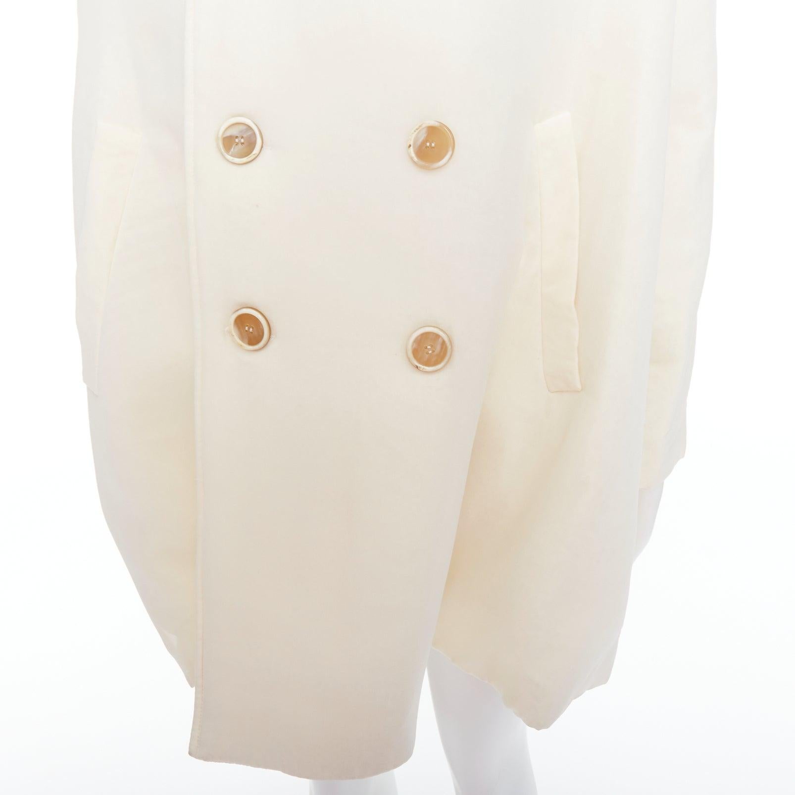 JOHN ROCHA cappotto lungo DB beige imbottito e con bottoni in corno UK38 M. in vendita 2